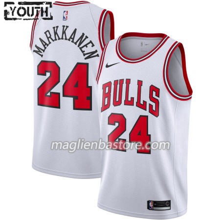 Maglia NBA Chicago Bulls Lauri Markkanen 24 Nike 2019-20 Association Edition Swingman - Bambino